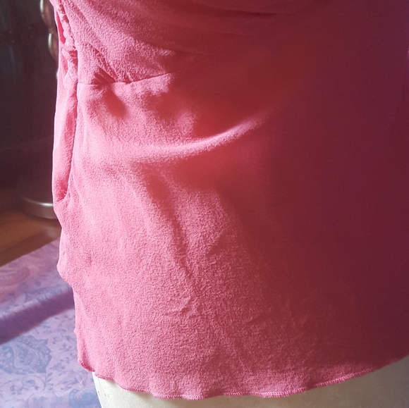 2/$35 Bebe Coral Pink Beaded Ruched Silk Halter Top - Picture 16 of 16